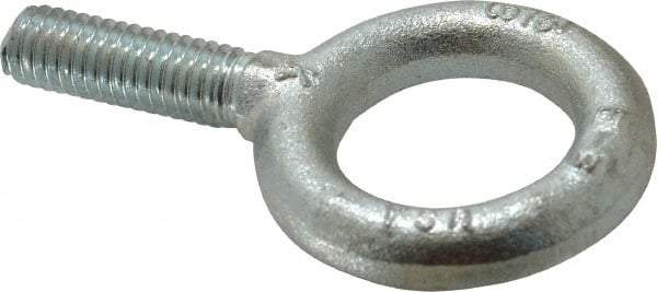 Gibraltar - 1,200 Lb Capacity, Steel, 3/8-16 Thread, Fixed Lifting Eye Bolt - Fully Threaded, 1-1/4" Shank, 1-1/4" Thread Length, No Shoulder - All Tool & Supply