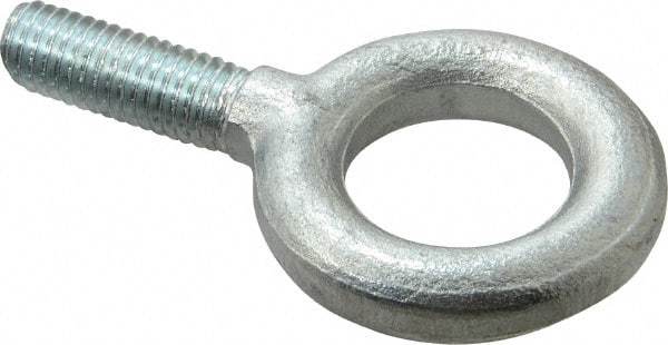 Gibraltar - 2,100 Lb Capacity, Steel, 1/2-13 Thread, Fixed Lifting Eye Bolt - Fully Threaded, 1-1/2" Shank, 1-1/2" Thread Length, No Shoulder - All Tool & Supply