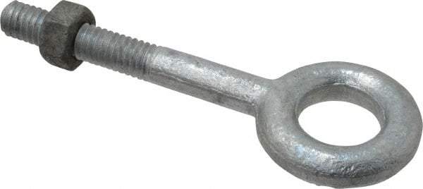 Gibraltar - 800 Lb Capacity, Steel, 5/16-18 Thread, Fixed Lifting Eye Bolt - Partially Threaded, 2-1/4" Shank, 1-1/4" Thread Length, No Shoulder - All Tool & Supply