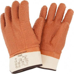 Ansell - Size XL (10) PVC Coated Jersey Cold Protection Work Gloves - For General Purpose, Fully Coated, Safety Cuff, Full Fingered, Orange, Paired - All Tool & Supply