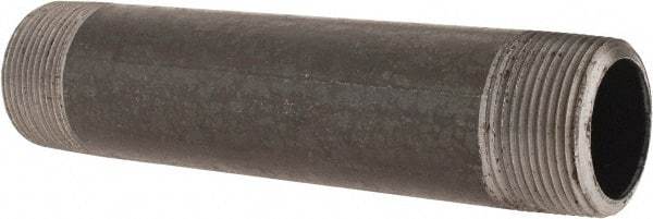 Made in USA - Schedule 80, 1-1/4" Diam x 7" Long Black Pipe Nipple - Threaded - All Tool & Supply