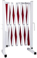 Made in USA - 37" High Folding Barricade - Aluminum & Steel Frame, Red/White - All Tool & Supply