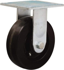 Hamilton - 6" Diam x 2" Wide x 7-1/2" OAH Top Plate Mount Rigid Caster - Phenolic, 900 Lb Capacity, Straight Roller Bearing, 5 x 5-1/2" Plate - All Tool & Supply