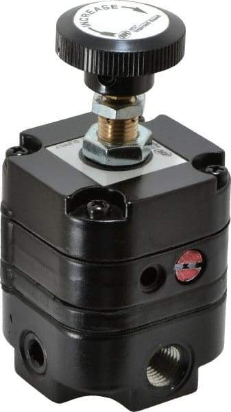 ARO/Ingersoll-Rand - 1/4 NPT Port, 14 CFM, Zinc Precision Constant Bleed Regulator - 2 to 60 psi Range, 150 Max psi Supply Pressure, 1/4" Gauge Port Thread, 2.12" Wide x 4.55" High - All Tool & Supply