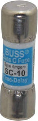 Cooper Bussmann - 170 VDC, 600 VAC, 10 Amp, Time Delay Size Rejecting/NonRejecting Fuse - Fuse Holder Mount, 1-5/16" OAL, 10 at DC, 100 at AC (RMS) kA Rating, 13/32" Diam - All Tool & Supply