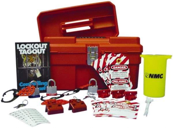 NMC - 40 Piece Electrical Lockout Kit - 3/4 Inch Vertical Shackle Clearance, Comes in Carrying Case - All Tool & Supply