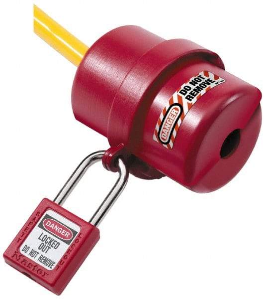 NMC - Plastic Plug Lockout - 2-1/4" Plug Size, 3/4 Max Cord Diam, 3-1/4" Lockout Length, 1 Padlock - All Tool & Supply