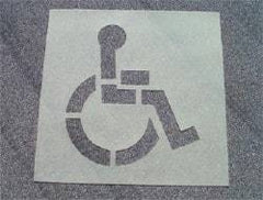 NMC - Handicapped Symbol Stencil - 38 Inch High x 34 Inch Wide Character x 0.06 Inch Thick, Polyethylene - All Tool & Supply