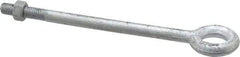 Gibraltar - 1,200 Lb Capacity, Steel, 3/8-16 Thread, Fixed Lifting Eye Bolt - Partially Threaded, 6" Shank, 1-1/2" Thread Length, No Shoulder - All Tool & Supply