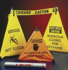 NMC - Warning - People Working, 18" High, Plastic Floor Sign - POP-UP, Orange, For Accident Prevention - All Tool & Supply