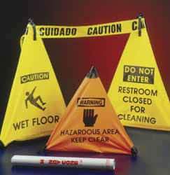 NMC - Caution - Wet Floor, 18" High, Plastic Floor Sign - POP-UP, Yellow, For Restroom, Janitorial & Housekeeping - All Tool & Supply