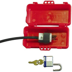 NMC - Plastic Plug Lockout - 220/550 Volt, 3" Plug Size, 1 Max Cord Diam, 6-3/4" Lockout Length, 1 Padlock - All Tool & Supply