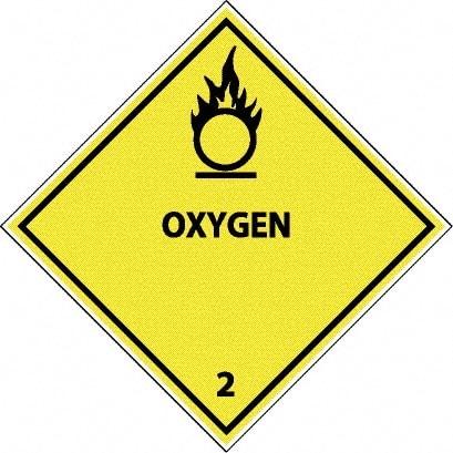 NMC - Oxygen DOT Shipping Label - 4" High x 4" Wide - All Tool & Supply