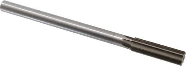 Interstate - 0.67" High Speed Steel 6 Flute Chucking Reamer - Straight Flute, 9/16" Straight Shank, 2-1/4" Flute Length, 9" OAL - All Tool & Supply