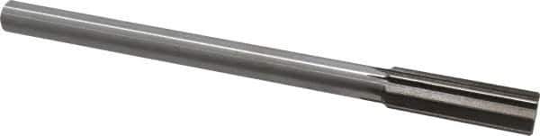 Interstate - 0.695" High Speed Steel 6 Flute Chucking Reamer - Straight Flute, 9/16" Straight Shank, 2-1/4" Flute Length, 9" OAL - All Tool & Supply