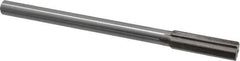 Interstate - 0.696" High Speed Steel 6 Flute Chucking Reamer - Straight Flute, 9/16" Straight Shank, 2-1/4" Flute Length, 9" OAL - All Tool & Supply