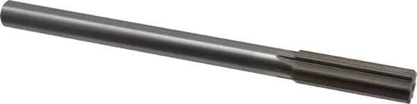 Interstate - 0.743" High Speed Steel 6 Flute Chucking Reamer - Straight Flute, 5/8" Straight Shank, 2-1/2" Flute Length, 9-1/2" OAL - All Tool & Supply