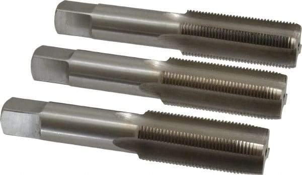 Interstate - M22x1.50 Metric Fine, 4 Flute, Bottoming, Plug & Taper, Bright Finish, High Speed Steel Tap Set - Right Hand Cut, 4-11/16" OAL, 2-7/32" Thread Length - All Tool & Supply