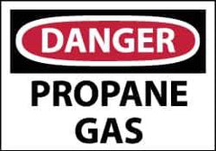 NMC - Hazardous Materials Label, Header: DANGER - Legend: Danger - Propane Gas, English, Red, Black & White, 5" Long x 3" High, Sign Muscle Finish - All Tool & Supply