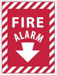 NMC - Fire Alarm, Plastic Fire Sign - 9" Wide x 12" High - All Tool & Supply