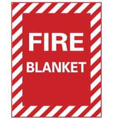 NMC - Fire Blanket, Pressure Sensitive Vinyl Fire Sign - 9" Wide x 12" High - All Tool & Supply