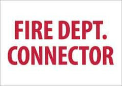 NMC - Fire Dept. Connector, Plastic Fire Sign - 10" Wide x 7" High - All Tool & Supply