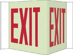 NMC - Exit, Acrylic Exit Sign - 14-1/2" Wide x 8" High, Glow-in-the-Dark - All Tool & Supply