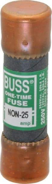 Cooper Bussmann - 125 VDC, 250 VAC, 25 Amp, Fast-Acting General Purpose Fuse - Fuse Holder Mount, 50.8mm OAL, 50 at AC/DC kA Rating, 9/16" Diam - All Tool & Supply