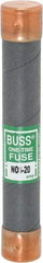 Cooper Bussmann - 600 VAC, 20 Amp, Fast-Acting General Purpose Fuse - Fuse Holder Mount, 127mm OAL, 50 at AC/DC kA Rating, 13/16" Diam - All Tool & Supply