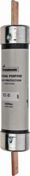 Cooper Bussmann - 600 VAC, 80 Amp, Fast-Acting General Purpose Fuse - Bolt-on Mount, 7-7/8" OAL, 10 (RMS Symmetrical) kA Rating, 1-5/16" Diam - All Tool & Supply