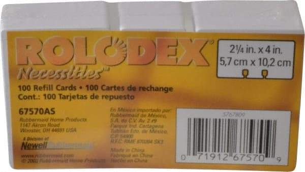 Rolodex - 100 Refills for Rotary - 2-1/4 x 4" - All Tool & Supply