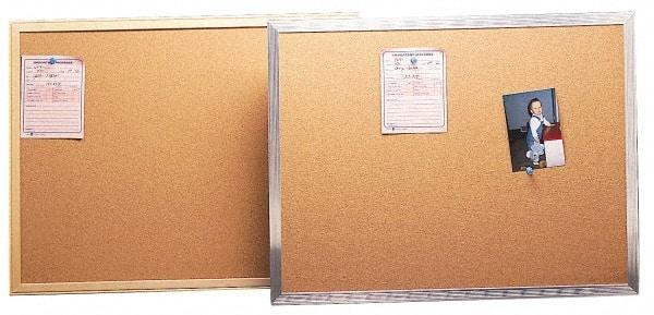 UNIVERSAL - 36" Wide x 24" High Open Cork Bulletin Board - Aluminum Frame, Natural Tan - All Tool & Supply