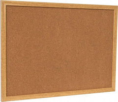 UNIVERSAL - 24" Wide x 18" High Open Cork Bulletin Board - Wood Frame, Natural Tan - All Tool & Supply