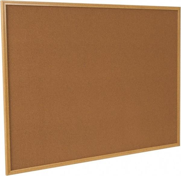 UNIVERSAL - 48" Wide x 36" High Open Cork Bulletin Board - Wood Frame, Natural Tan - All Tool & Supply