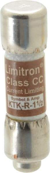 Cooper Bussmann - 600 VAC, 1.5 Amp, Fast-Acting General Purpose Fuse - Fuse Holder Mount, 1-1/2" OAL, 200 at AC (RMS) kA Rating, 13/32" Diam - All Tool & Supply