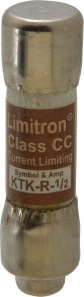 Cooper Bussmann - 600 VAC, 0.5 Amp, Fast-Acting General Purpose Fuse - Fuse Holder Mount, 1-1/2" OAL, 200 at AC (RMS) kA Rating, 13/32" Diam - All Tool & Supply