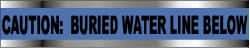 NMC - Caution: Buried Water Line Below, Detectable Underground Tape - 1,000 Ft. Long x 6 Inch Wide Roll, Polyethylene on Aluminum, 5 mil Thick, Blue - All Tool & Supply