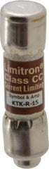 Cooper Bussmann - 600 VAC, 15 Amp, Fast-Acting General Purpose Fuse - Fuse Holder Mount, 1-1/2" OAL, 200 at AC (RMS) kA Rating, 13/32" Diam - All Tool & Supply