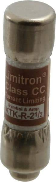 Cooper Bussmann - 600 VAC, 2.5 Amp, Fast-Acting General Purpose Fuse - Fuse Holder Mount, 1-1/2" OAL, 200 at AC (RMS) kA Rating, 13/32" Diam - All Tool & Supply