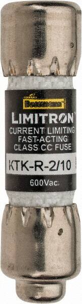 Cooper Bussmann - 600 VAC, 0.2 Amp, Fast-Acting General Purpose Fuse - Fuse Holder Mount, 1-1/2" OAL, 200 at AC (RMS) kA Rating, 13/32" Diam - All Tool & Supply