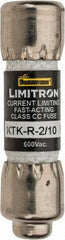 Cooper Bussmann - 600 VAC, 0.2 Amp, Fast-Acting General Purpose Fuse - Fuse Holder Mount, 1-1/2" OAL, 200 at AC (RMS) kA Rating, 13/32" Diam - All Tool & Supply