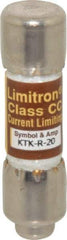 Cooper Bussmann - 600 VAC, 20 Amp, Fast-Acting General Purpose Fuse - Fuse Holder Mount, 1-1/2" OAL, 200 at AC (RMS) kA Rating, 13/32" Diam - All Tool & Supply