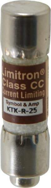 Cooper Bussmann - 600 VAC, 25 Amp, Fast-Acting General Purpose Fuse - Fuse Holder Mount, 1-1/2" OAL, 200 at AC (RMS) kA Rating, 13/32" Diam - All Tool & Supply