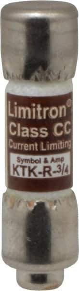 Cooper Bussmann - 600 VAC, 0.75 Amp, Fast-Acting General Purpose Fuse - Fuse Holder Mount, 1-1/2" OAL, 200 at AC (RMS) kA Rating, 13/32" Diam - All Tool & Supply