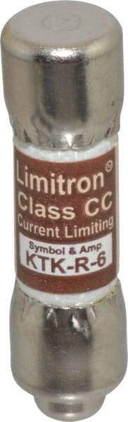 Cooper Bussmann - 600 VAC, 6 Amp, Fast-Acting General Purpose Fuse - Fuse Holder Mount, 1-1/2" OAL, 200 at AC (RMS) kA Rating, 13/32" Diam - All Tool & Supply