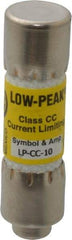 Cooper Bussmann - 150 VDC, 600 VAC, 10 Amp, Time Delay General Purpose Fuse - Fuse Holder Mount, 1-1/2" OAL, 20 at DC, 200 at AC (RMS) kA Rating, 13/32" Diam - All Tool & Supply