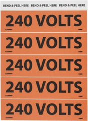 NMC - Electrical Markers Label - Legend: 240 Volts, English, Black & Orange, 4-1/2" Long x 1-1/8" High, Sign Muscle Finish - All Tool & Supply