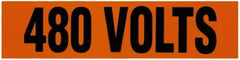 NMC - Electrical Markers Label - Legend: 4160 Volts, English, Black & Orange, 4-1/2" Long x 1-1/8" High, Sign Muscle Finish - All Tool & Supply