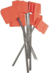 NMC - 4" High x 5" Wide, Orange Glow PVC Marking Flag - 21" Overall Height - All Tool & Supply