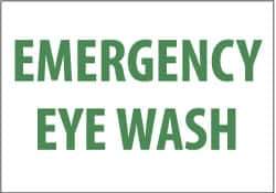 NMC - "Emergency Eye Wash", 10" Long x 14" Wide, Rigid Plastic Safety Sign - Rectangle, 0.05" Thick, Use for First Aid - All Tool & Supply